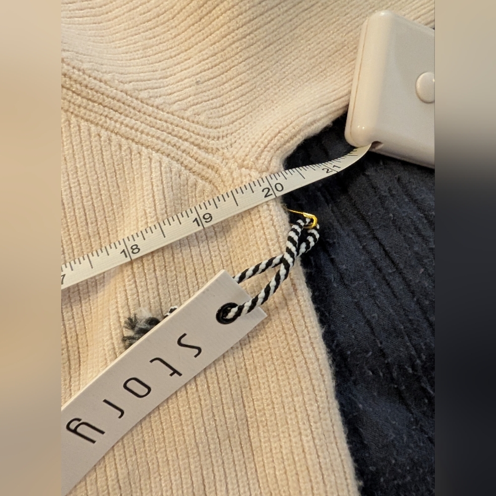 Cream Ribbed Knit Cardigan - Picture 2 of 2